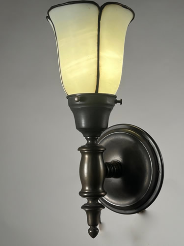 Set of 4 White Slag Glass Sconces